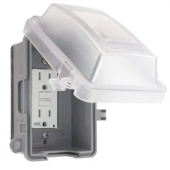 Commercial Electric Clear 1-Gang Extra-Duty Non-Metallic While-In-Use Weatherproof Horizontal/Vertical Receptacle Cover -Commercial Electric Sales clear commercial electric covers wcw1pc fa 1000