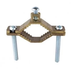 Commercial Electric 1-1/4 in. to 2 in. Bronze Ground Clamp for 10 - 2 AWG