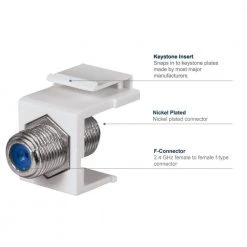 Commercial Electric Female to Female F-Connector, White (10-Pack) -Commercial Electric Sales commercial electric cable connectors 5010 wh 10 1f 1000