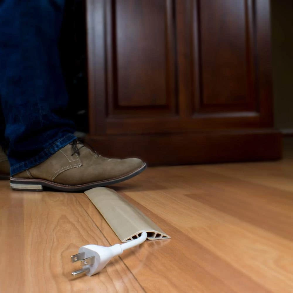 Commercial Electric 5 ft. PVC Floor Cord Protector in Ivory 5 Commercial Electric 5 ft. PVC Floor Cord Protector in Ivory - Image 3