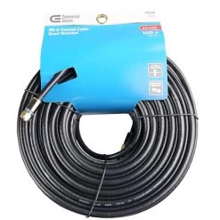 Commercial Electric 100 ft. RG-6 Quad Shielded Coaxial Cable -Commercial Electric Sales commercial electric coaxial cables y304451 40 1000