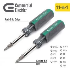 Commercial Electric Multi-Bit Screwdriver and Nut Driver (2-Pack) -Commercial Electric Sales commercial electric electrical screwdrivers nut drivers ce180605 44 1000