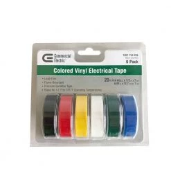 Commercial Electric 1/2 in. x 20 ft. Electric Tape, Multi-Color (6-Pack)