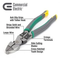 Commercial Electric 9 in. High-Leverage Multi-Purpose Linesman Pliers -Commercial Electric Sales commercial electric electrician s lineman s pliers ce190204 4f 1000