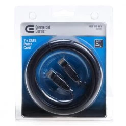 Commercial Electric 7 ft. 24/7-Gauge 8-Wire CAT6 Ethernet Cable, Black -Commercial Electric Sales commercial electric ethernet cables 342367 7 a0 1000
