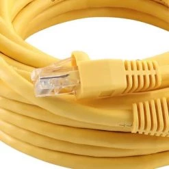 Commercial Electric 25 ft. CAT5E Ethernet Cable in Yellow -Commercial Electric Sales commercial electric ethernet cables bstc5 25yl 40 1000