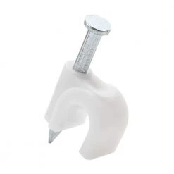 Commercial Electric Coaxial Nail-In Clips, White (20-Pack)