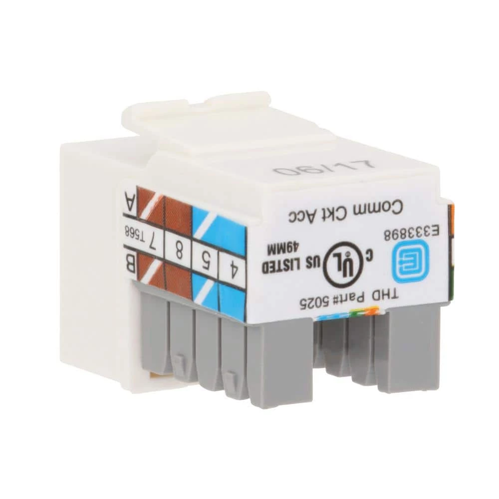 Commercial Electric Category 5e Jack - White (10-Pack) 5 Commercial Electric Category 5e Jack - White (10-Pack) - Image 3