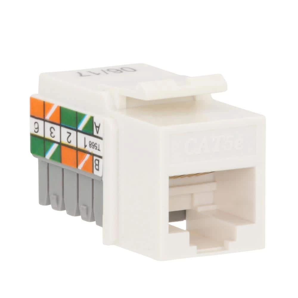 Commercial Electric Category 5e Jack - White (10-Pack) 4 Commercial Electric Category 5e Jack - White (10-Pack) - Image 2