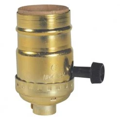 Commercial Electric 2-3/4 in. 3-Way Brass Turn Knob Lamp Socket