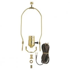 Commercial Electric Brass DIY Make-A-Lamp Kit with 3-Way Turn Knob Lamp Socket