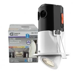 Commercial Electric Premium Downlight 3 in. 2700K - 5000K White New Construction/Remodel Recessed Integrated LED Gimbal Kit -Commercial Electric Sales commercial electric recessed lighting kits 2003031702 44 1000