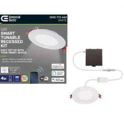 Commercial Electric 4 in. Smart Hubspace Selectable CCT Ultra Slim Integrated LED Recessed Light Kit -Commercial Electric Sales commercial electric recessed lighting kits 50291 77 1000