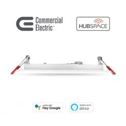 Commercial Electric 6 in. Smart Hubspace Ultra Slim New Construction and Remodel RGB+W LED Recessed Kit -Commercial Electric Sales commercial electric recessed lighting kits 50292 a0 1000