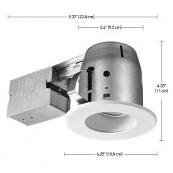 Commercial Electric 4 in. White LED Swivel Baffle Round Trim New Construction and Remodel Recessed Lighting Kit with LED Bulb -Commercial Electric Sales commercial electric recessed lighting kits 91269 1f 1000