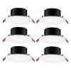 Commercial Electric 4 in. White Flush Round Wet Rated LED Integrated Recessed Lighting Kit (6-Pack) -Commercial Electric Sales commercial electric recessed lighting kits 91514 64 1000