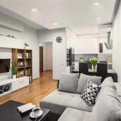 Commercial Electric 6 in. White Flush Round Wet Rated LED Integrated Recessed Lighting Kit (6-Pack) -Commercial Electric Sales commercial electric recessed lighting kits 91515 31 1000