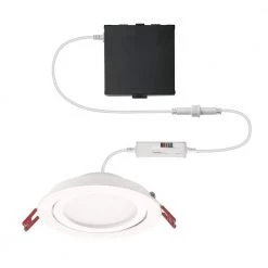 Commercial Electric 4 in. Selectable New Construction and Remodel Color Ultra-Directional Canless Recessed Integrated LED Kit