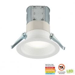 Commercial Electric Easy-Up 4 in. D Baffle Color Selectable Canless LED Recessed Kit -Commercial Electric Sales commercial electric recessed lighting kits cer407943ak50wh 40 1000