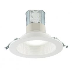 Commercial Electric Easy-Up 6 in. White Baffle Integrated LED Recessed Kit with Selectable CCT (2700K-5000K), (No Can Needed)