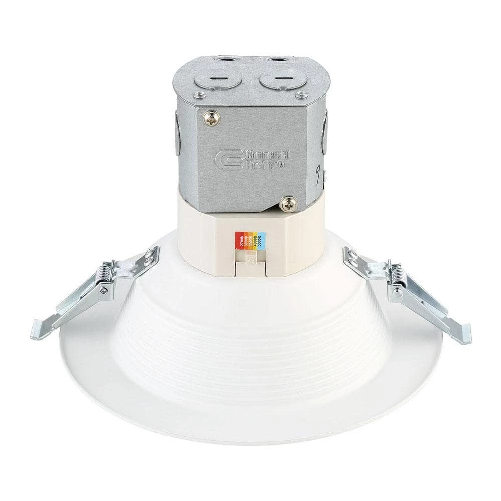 Commercial Electric Easy-Up 6 in. White Baffle Integrated LED Recessed Kit with Selectable CCT (2700K-5000K), (No Can Needed) 8 Commercial Electric Easy-Up 6 in. White Baffle Integrated LED Recessed Kit with Selectable CCT (2700K-5000K), (No Can Needed) - Image 6