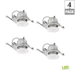 Commercial Electric 6 in. White Integrated LED Recessed Trim Kit (4-Pack) -Commercial Electric Sales commercial electric recessed lighting kits cer6cp6743b 4pk 77 1000