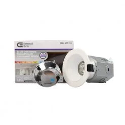 Commercial Electric 3/4 in. New Construction or Remodel White Dimmable Canless Recessed LED Kit with Adjustable Color Changing Technology -Commercial Electric Sales commercial electric recessed lighting kits nk01aa11cr1259w 44 1000
