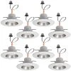 Commercial Electric 5 in./6 in. Selectable Integrated LED Recessed Trim Can Light with 4 Interchangeable Trims 950 Lumens Dimmable (8-Pack) -Commercial Electric Sales commercial electric recessed lighting trims 53198101 8pk 64 1000