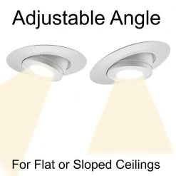 Commercial Electric 6 in. 3000K Integrated LED Recessed Trim Gimbal Light with Adjustable Beam Angle and Bulb Direction 670 Lumens (8 Pack) -Commercial Electric Sales commercial electric recessed lighting trims 53803111 8pk 40 1000