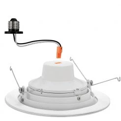 Commercial Electric 6 in. 3000K Integrated LED Recessed Trim Gimbal Light with Adjustable Beam Angle and Bulb Direction 670 Lumens (8 Pack) -Commercial Electric Sales commercial electric recessed lighting trims 53803111 8pk 4f 1000