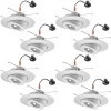 Commercial Electric 6 in. 3000K Integrated LED Recessed Trim Gimbal Light with Adjustable Beam Angle and Bulb Direction 670 Lumens (8 Pack) -Commercial Electric Sales commercial electric recessed lighting trims 53803111 8pk 64 1000