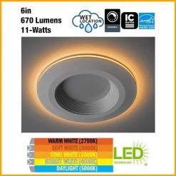 Commercial Electric 6 in. Color Selectable CCT Integrated LED Recessed Light Trim with Night Light Feature Downlight 670 Lumens (12-Pack) 15 Commercial Electric 6 in. Color Selectable CCT Integrated LED Recessed Light Trim with Night Light Feature Downlight 670 Lumens (12-Pack) -Commercial Electric Sales commercial electric recessed lighting trims 53804101 12pk 40 1000