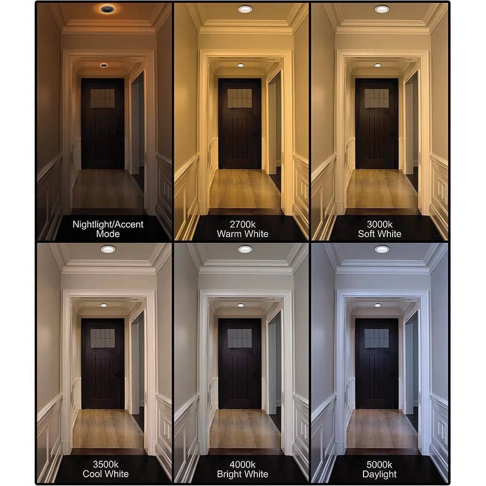 Commercial Electric 6 in. Color Selectable CCT Integrated LED Recessed Light Trim with Night Light Feature Downlight 670 Lumens (12-Pack) 10 Commercial Electric 6 in. Color Selectable CCT Integrated LED Recessed Light Trim with Night Light Feature Downlight 670 Lumens (12-Pack) - Image 8