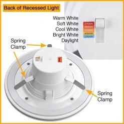 Commercial Electric 6 in. Color Selectable CCT Integrated LED Recessed Light Trim with Night Light Feature Downlight 670 Lumens (12-Pack) 19 Commercial Electric 6 in. Color Selectable CCT Integrated LED Recessed Light Trim with Night Light Feature Downlight 670 Lumens (12-Pack) -Commercial Electric Sales commercial electric recessed lighting trims 53804101 12pk c3 1000