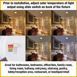 Commercial Electric 6 in. Selectable CCT Integrated LED Recessed Light Trim with Night Light Feature 670 Lumens 11-Watt Dimmable -Commercial Electric Sales commercial electric recessed lighting trims 53804101 a0 1000