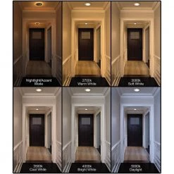 Commercial Electric 4 in. Color Selectable CCT Integrated LED Recessed Light Trim with Night Light Feature 625 Lumens Dimmable -Commercial Electric Sales commercial electric recessed lighting trims 53805101 4f 1000