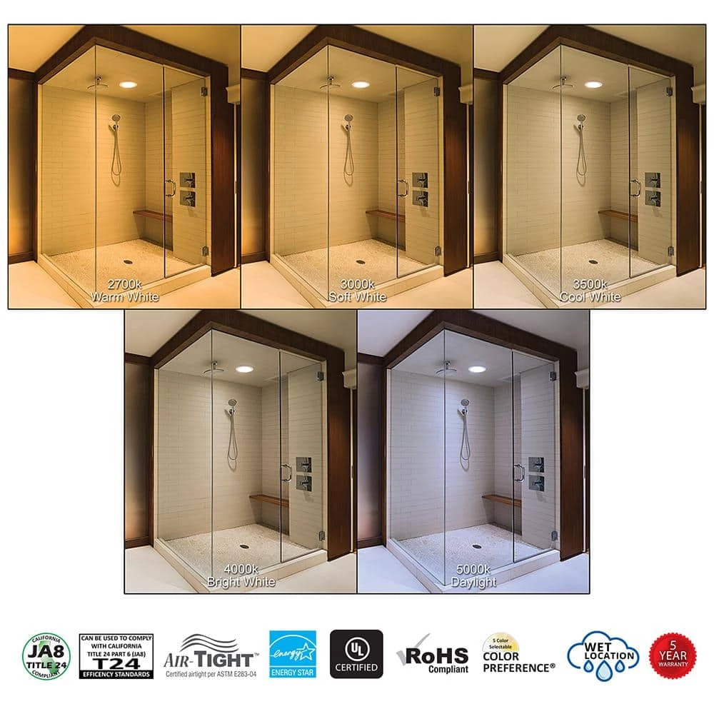 Commercial Electric Ultra Slim 6 in. Canless Color Selectable CCT Integrated LED Recessed Light Trim Downlight 900 Lumens (12-Pack) 7 Commercial Electric Ultra Slim 6 in. Canless Color Selectable CCT Integrated LED Recessed Light Trim Downlight 900 Lumens (12-Pack) - Image 5