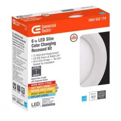 Commercial Electric Ultra Slim 6 in. Canless Color Selectable CCT Integrated LED Recessed Light Trim Downlight 900 Lumens (12-Pack) 23 Commercial Electric Ultra Slim 6 in. Canless Color Selectable CCT Integrated LED Recessed Light Trim Downlight 900 Lumens (12-Pack) -Commercial Electric Sales commercial electric recessed lighting trims 53807101 12pk fa 1000