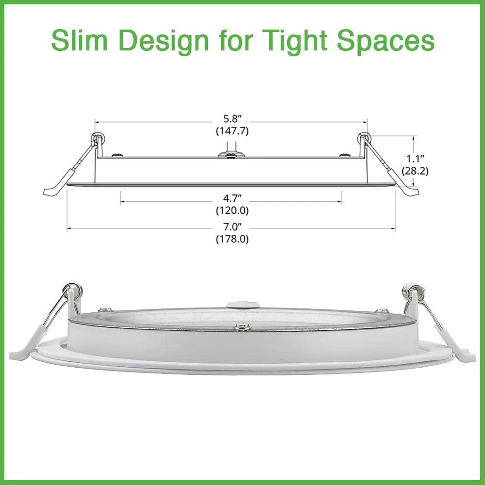 Commercial Electric Ultra-Slim 6 in. Canless Selectable CCT Integrated LED Recessed Light Trim Downlight Wet Rated 900 Lumens (12-Pack) 7 Commercial Electric Ultra-Slim 6 in. Canless Selectable CCT Integrated LED Recessed Light Trim Downlight Wet Rated 900 Lumens (12-Pack) - Image 5