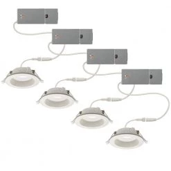 Commercial Electric 4 in. Canless Color Selectable Integrated LED Recessed Light Trim w/ Night Light Reduces Eye Glare 650 Lumens (4-Pack) 26 Commercial Electric 4 in. Canless Color Selectable Integrated LED Recessed Light Trim w/ Night Light Reduces Eye Glare 650 Lumens (4-Pack) -Commercial Electric Sales commercial electric recessed lighting trims 53822101 4pk fa 1000
