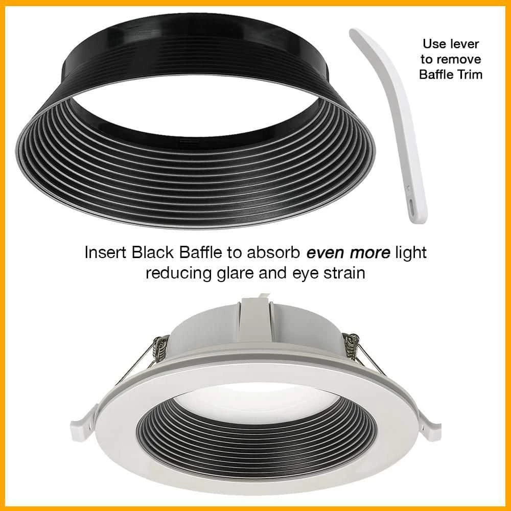 Commercial Electric 6 in. Canless Color Selectable Integrated LED Recessed Light Trim w/ Night Light Reduces Eye Glare 900 Lumens (8-Pack) 7 Commercial Electric 6 in. Canless Color Selectable Integrated LED Recessed Light Trim w/ Night Light Reduces Eye Glare 900 Lumens (8-Pack) - Image 5