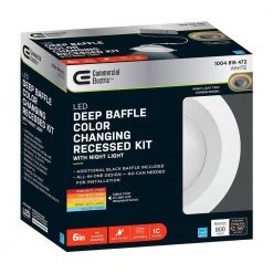 Commercial Electric 6 in. Canless Color Selectable Integrated LED Recessed Light Trim w/ Night Light Reduces Eye Glare 900 Lumens (8-Pack) 27 Commercial Electric 6 in. Canless Color Selectable Integrated LED Recessed Light Trim w/ Night Light Reduces Eye Glare 900 Lumens (8-Pack) -Commercial Electric Sales commercial electric recessed lighting trims 53823101 8pk 76 1000