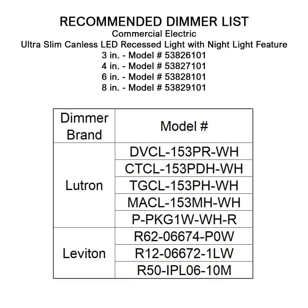 Commercial Electric Ultra Slim 3 in. Canless Selectable CCT Integrated LED Recessed Light Trim with Night Light Feature 550 Lumens 13 Commercial Electric Ultra Slim 3 in. Canless Selectable CCT Integrated LED Recessed Light Trim with Night Light Feature 550 Lumens - Image 11
