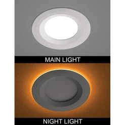 Commercial Electric Ultra Slim 3 in. Canless Selectable CCT Integrated LED Recessed Light Trim with Night Light Feature 550 Lumens (4-Pack) -Commercial Electric Sales commercial electric recessed lighting trims 53826101 4pk e1 1000