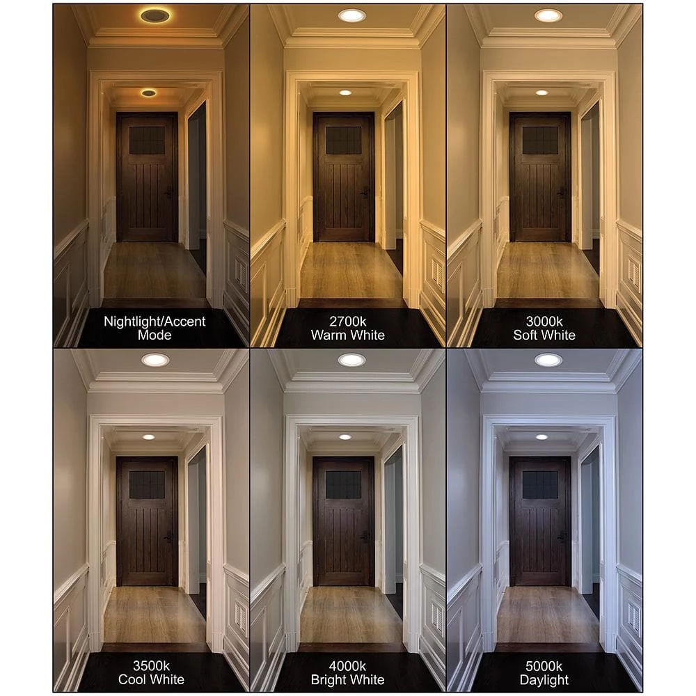 Commercial Electric Ultra Slim 4 in. Color Selectable CCT Canless Integrated LED Recessed Light Trim with Night Light Feature (12-Pack) 11 Commercial Electric Ultra Slim 4 in. Color Selectable CCT Canless Integrated LED Recessed Light Trim with Night Light Feature (12-Pack) - Image 9