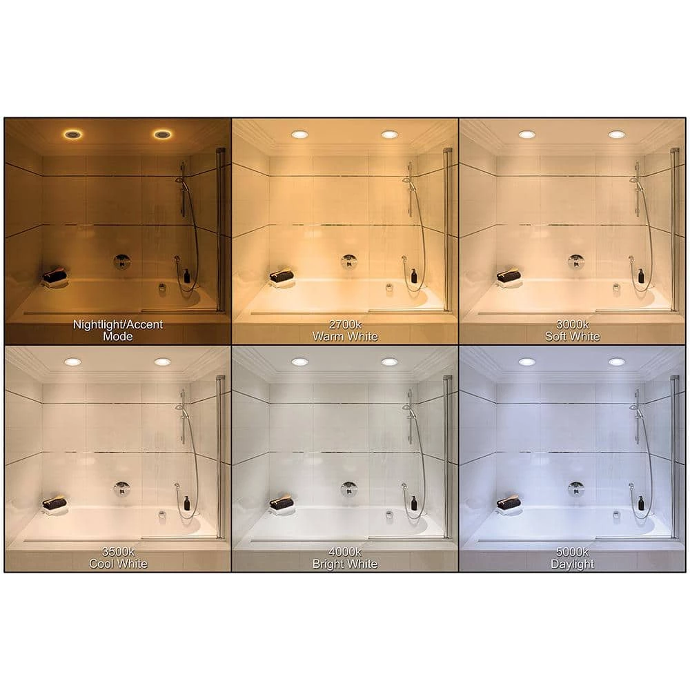 Commercial Electric Ultra Slim 4 in. Color Selectable CCT Canless Integrated LED Recessed Light Trim with Night Light Feature (12-Pack) 5 Commercial Electric Ultra Slim 4 in. Color Selectable CCT Canless Integrated LED Recessed Light Trim with Night Light Feature (12-Pack) - Image 3