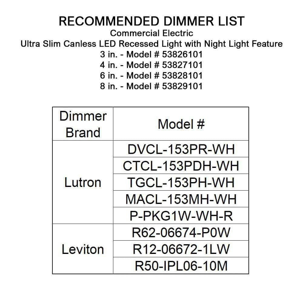 Commercial Electric Ultra Slim 4 in. Color Selectable CCT Canless Integrated LED Recessed Light Trim with Night Light Feature (12-Pack) 14 Commercial Electric Ultra Slim 4 in. Color Selectable CCT Canless Integrated LED Recessed Light Trim with Night Light Feature (12-Pack) - Image 12