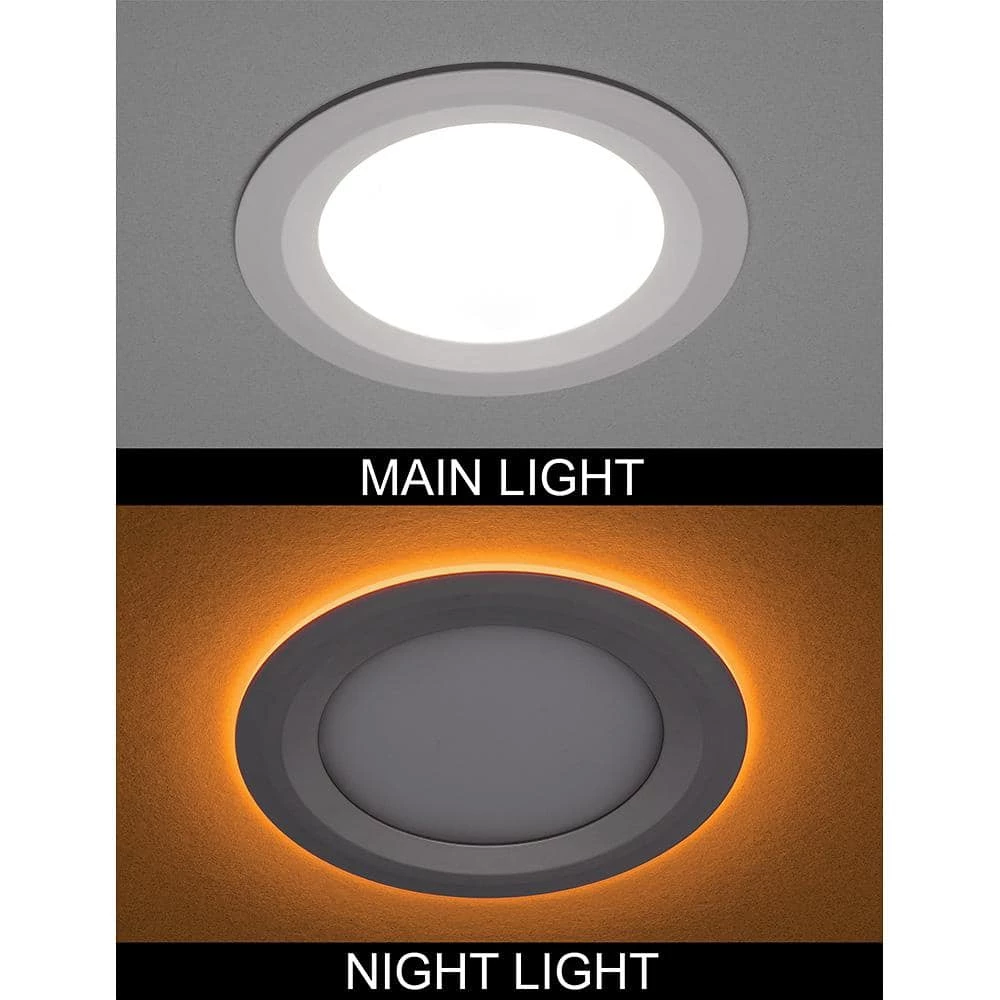 Commercial Electric Ultra Slim 4 in. Color Selectable CCT Canless Integrated LED Recessed Light Trim with Night Light Feature (12-Pack) 4 Commercial Electric Ultra Slim 4 in. Color Selectable CCT Canless Integrated LED Recessed Light Trim with Night Light Feature (12-Pack) - Image 2