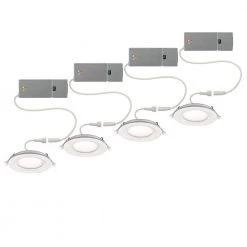 Commercial Electric Ultra Slim 4 in. Canless Selectable CCT Integrated LED Recessed Light Trim with Night Light Feature 650 Lumens (4-Pack) -Commercial Electric Sales commercial electric recessed lighting trims 53827101 4pk fa 1000