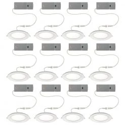 Commercial Electric Ultra Slim 6 in. Color Selectable CCT Canless Integrated LED Recessed Light Trim with Night Light Feature (12-Pack)